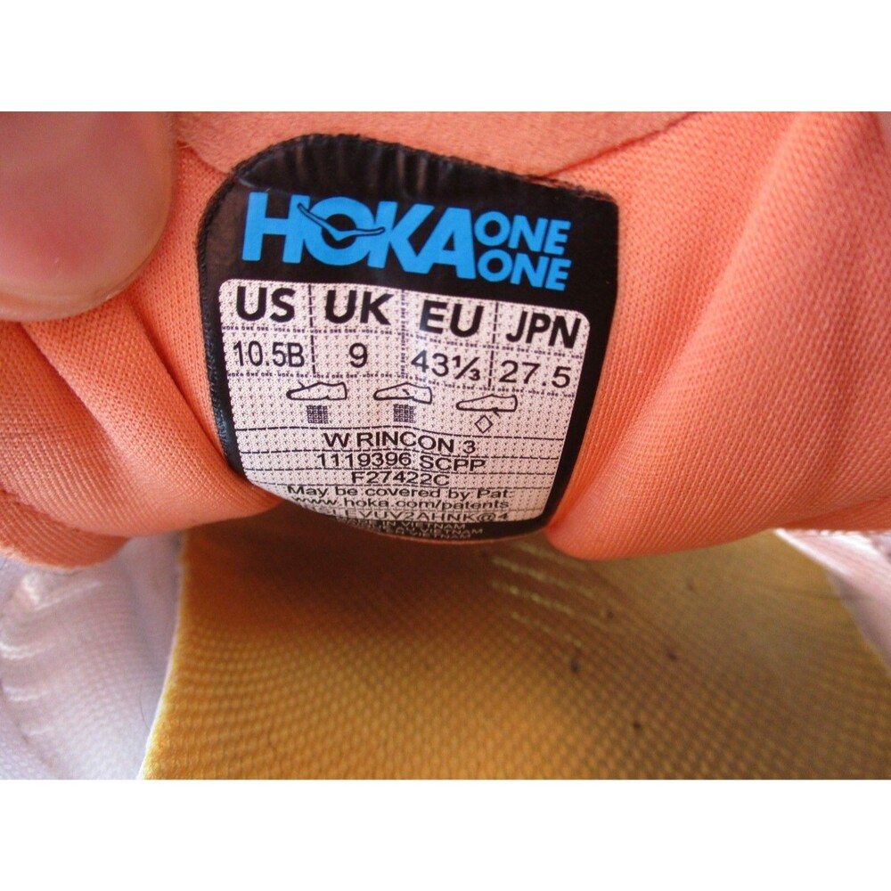 Hoka One One Rincon 3 Women 10.5 B Peach Orange Athletic Running Shoes 1119396 - Picture 14 of 14